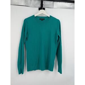 Banana Republic Medium Green 100% Merino Wool Laser Cut Sleeves Light Layer **